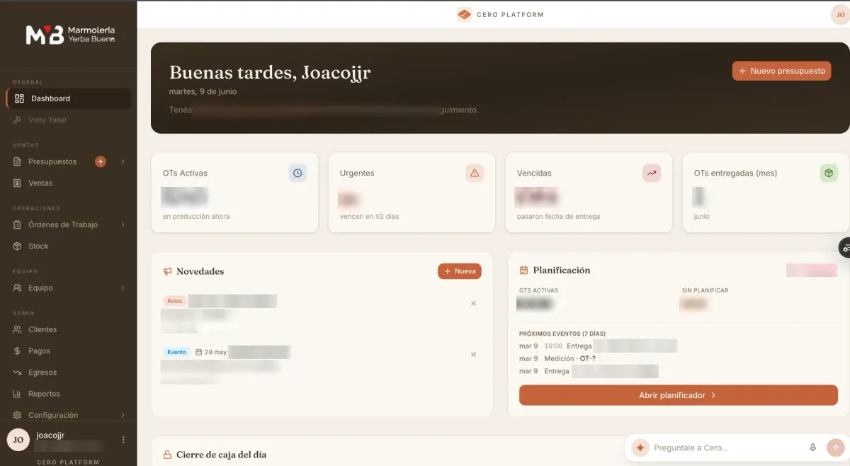El primer prototipo: el inicio, con los números borroneados